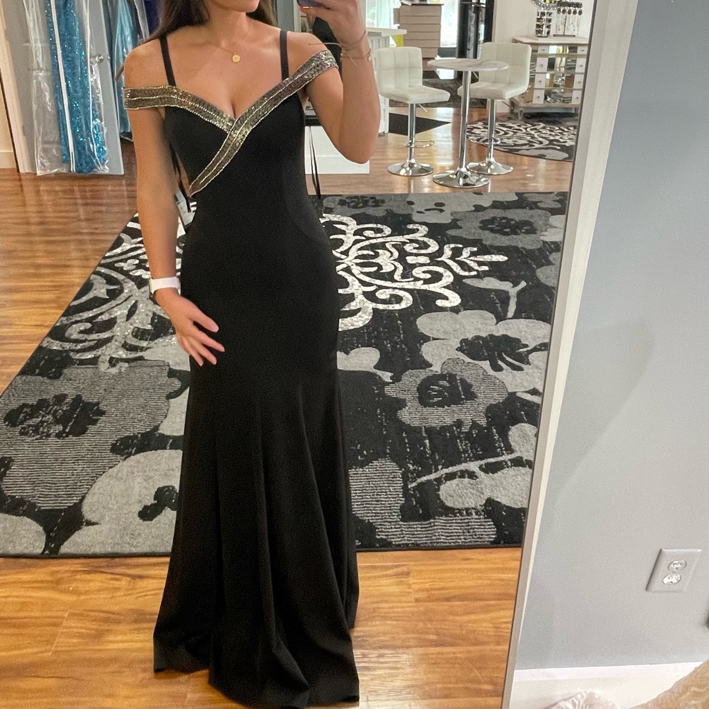 Black Off The Shoulder Dress Prom Pageant Formal